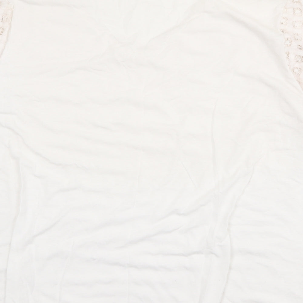 Bonmarché Womens Ivory Polyester Basic Blouse Size 20 V-Neck