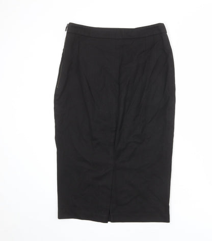 NEXT Womens Black Polyester Straight & Pencil Skirt Size 10 Zip