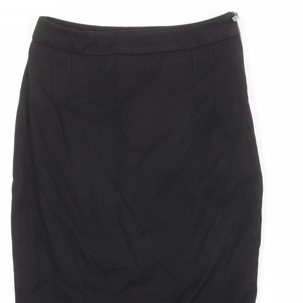 NEXT Womens Black Polyester Straight & Pencil Skirt Size 10 Zip