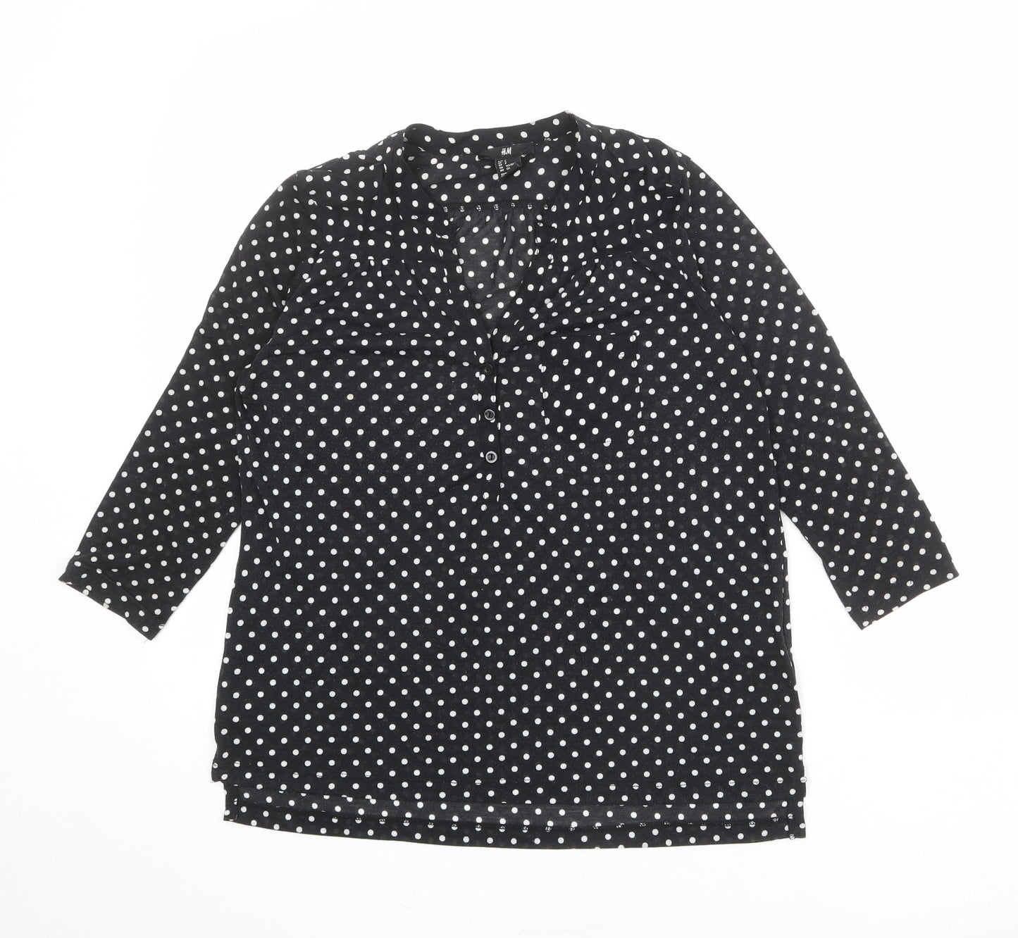 Womens UK Size S H&M Black Basic Blouse