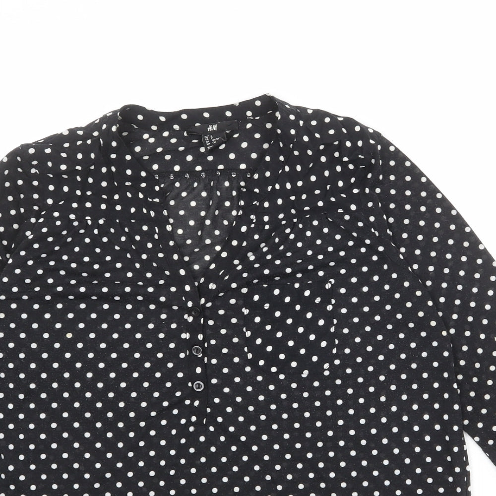 Womens UK Size S H&M Black Basic Blouse