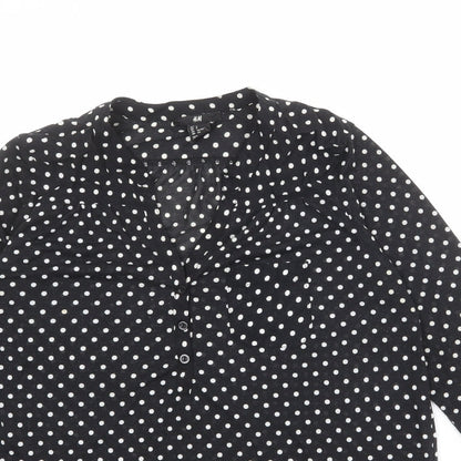 Womens UK Size S H&M Black Basic Blouse