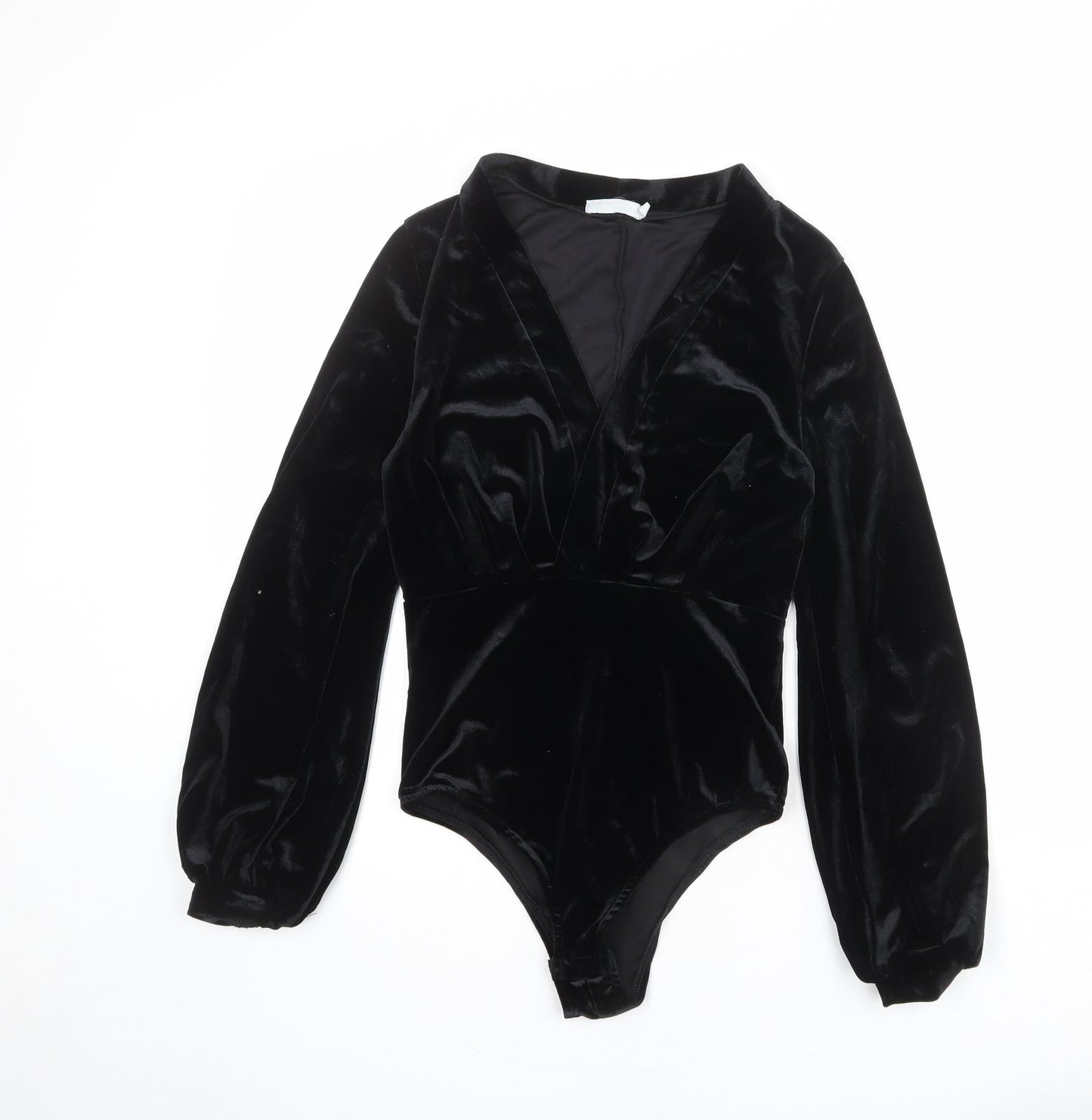 Vera & Lucy Womens Black Polyester Bodysuit One-Piece Size 10 Snap