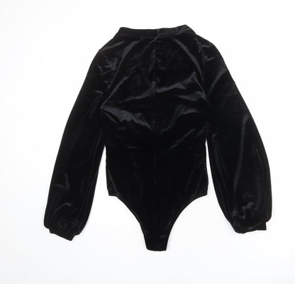 Vera & Lucy Womens Black Polyester Bodysuit One-Piece Size 10 Snap