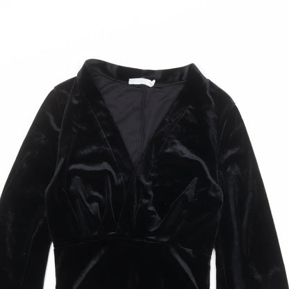 Vera & Lucy Womens Black Polyester Bodysuit One-Piece Size 10 Snap