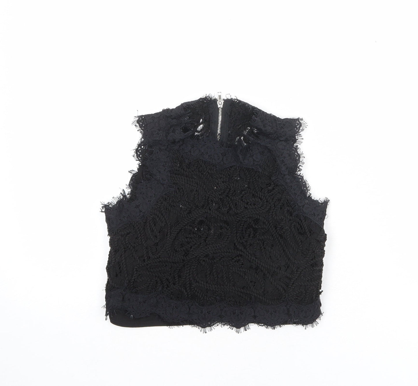 Womens UK Size 6 Missguided Black Cropped Blouse