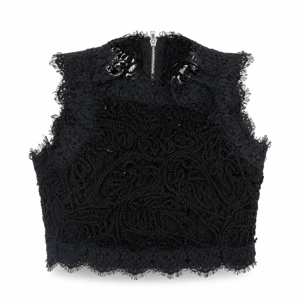 Womens UK Size 6 Missguided Black Cropped Blouse