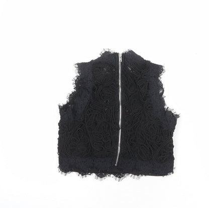 Womens UK Size 6 Missguided Black Cropped Blouse