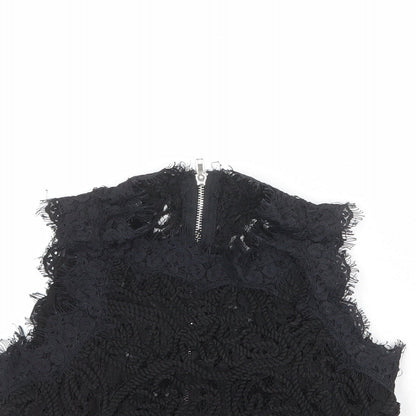 Womens UK Size 6 Missguided Black Cropped Blouse