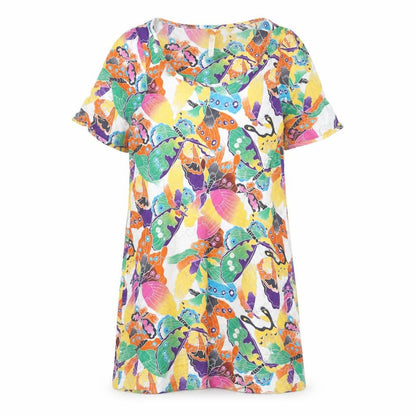 NEXT Womens Multicoloured Geometric Viscose T-Shirt Dress Size 10 Round Neck Pullover - Butterfly pattern