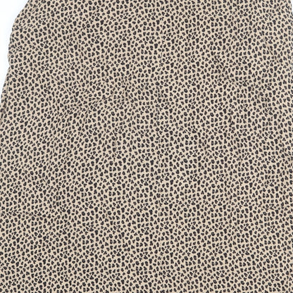 Editors Cut Womens Beige Animal Print Viscose A-Line Skirt Size 18 Zip - Leopard pattern