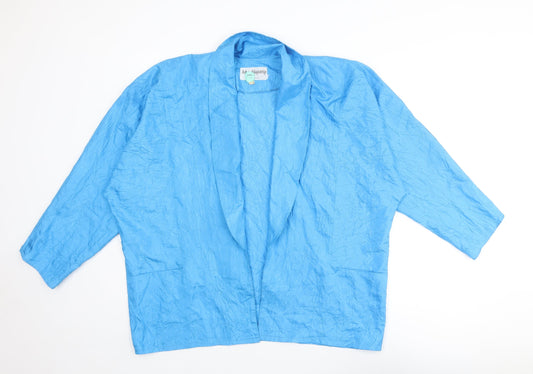 John Hagarty Womens Blue Polyester Kimono Blouse Size L V-Neck
