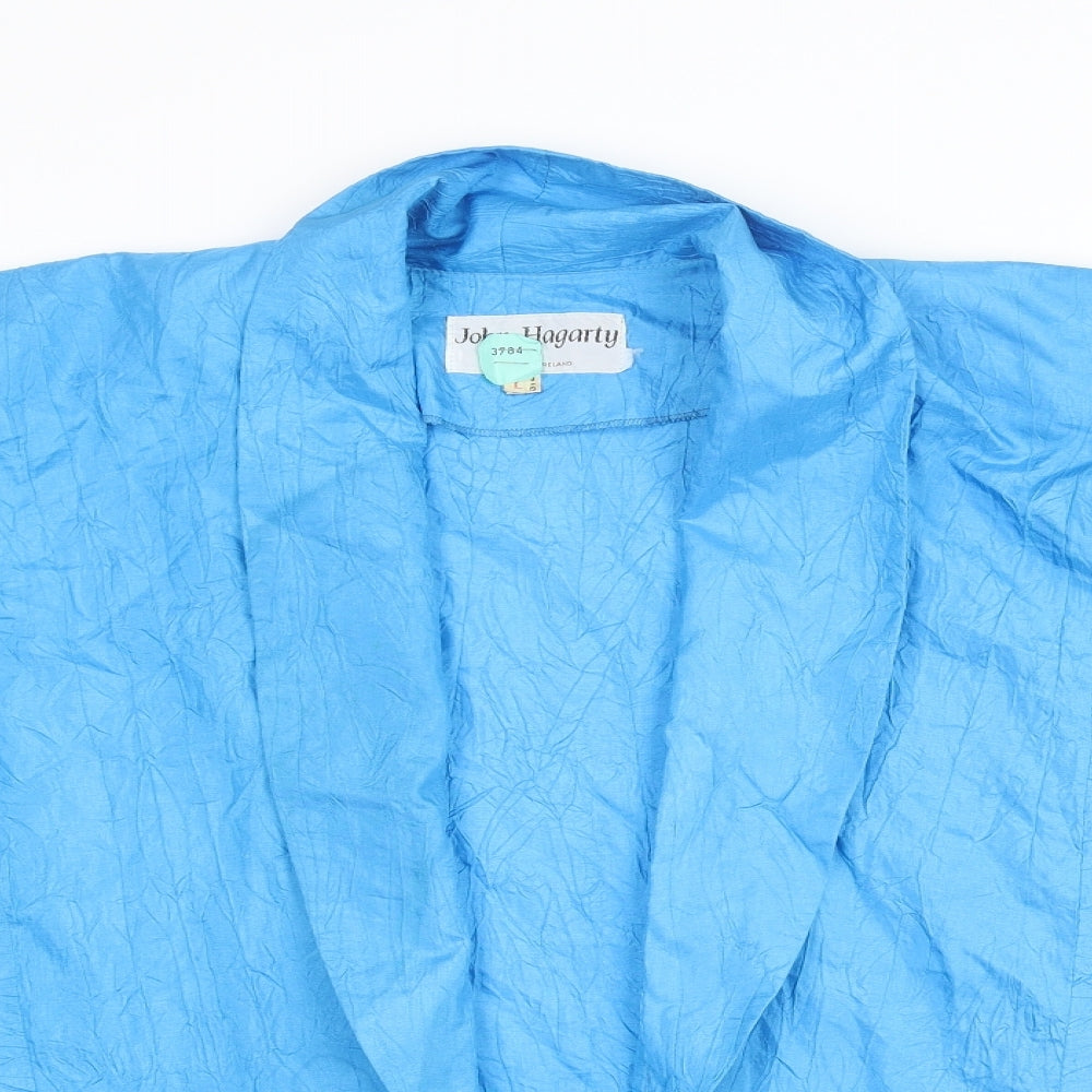 John Hagarty Womens Blue Polyester Kimono Blouse Size L V-Neck
