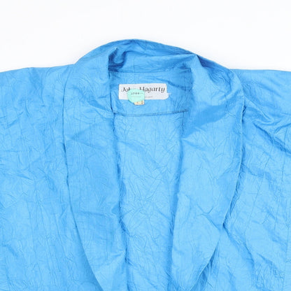 John Hagarty Womens Blue Polyester Kimono Blouse Size L V-Neck