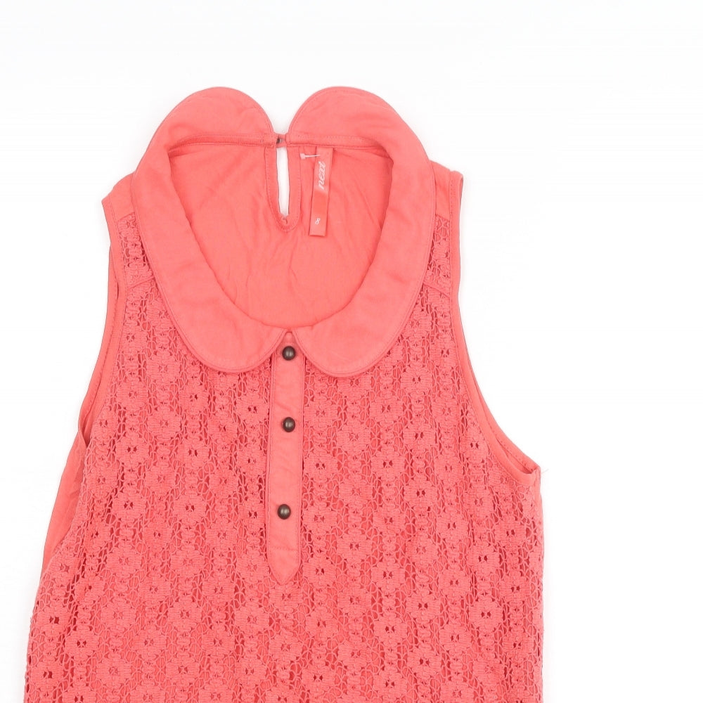 Womens UK Size 8 NEXT Pink Basic Blouse