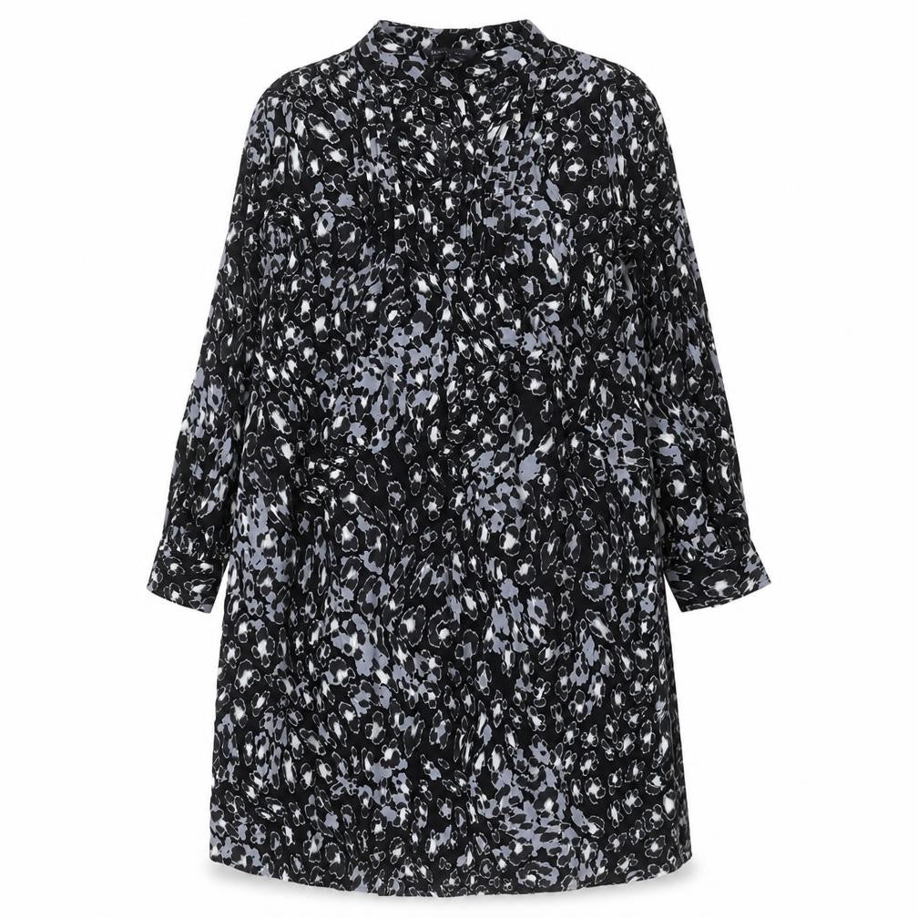 Marks and Spencer Womens Black Geometric Viscose A-Line Size 8 Sweetheart Pullover