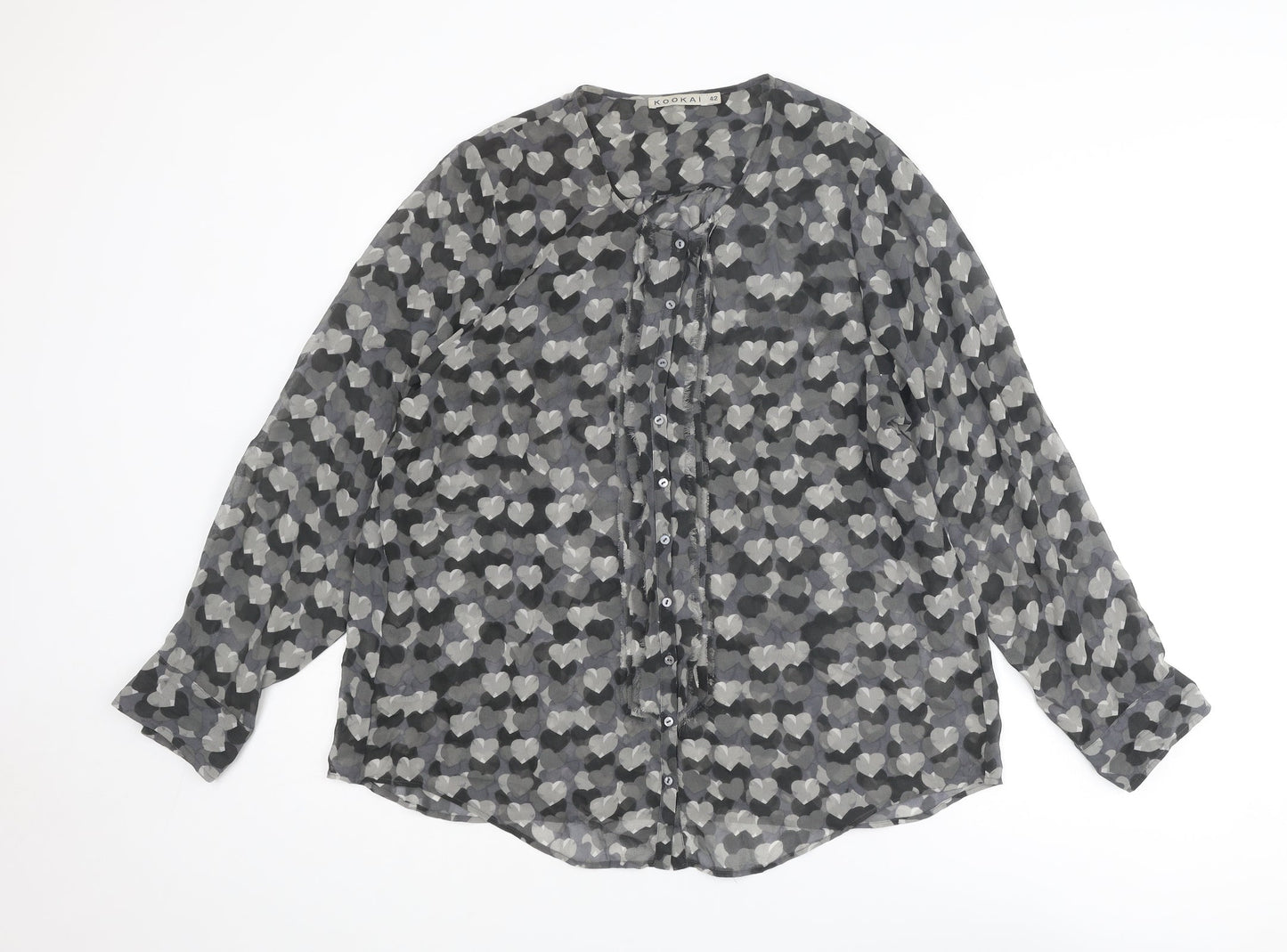 Womens UK Size 14 Kookai Grey Basic Button-Up