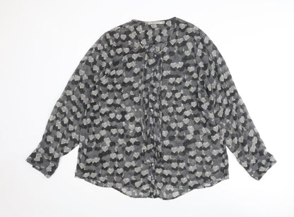 Womens UK Size 14 Kookai Grey Basic Button-Up