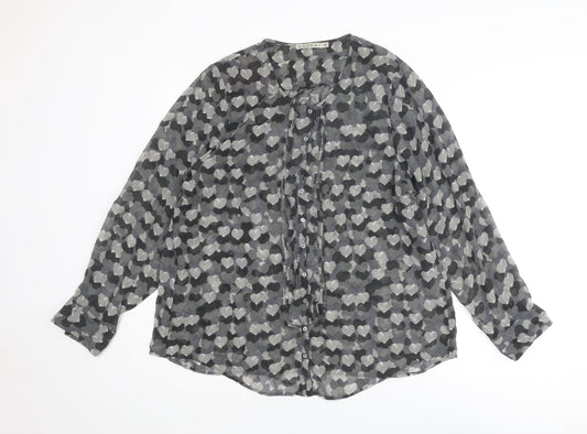 Womens UK Size 14 Kookai Grey Basic Button-Up