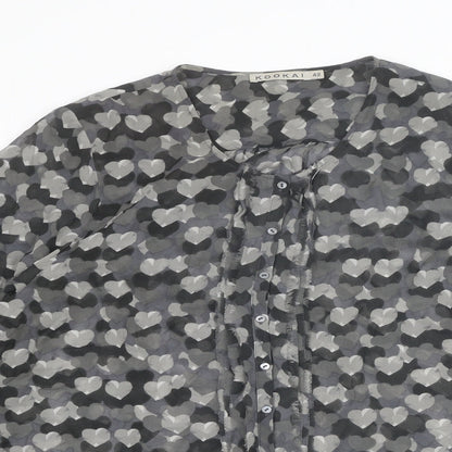 Womens UK Size 14 Kookai Grey Basic Button-Up