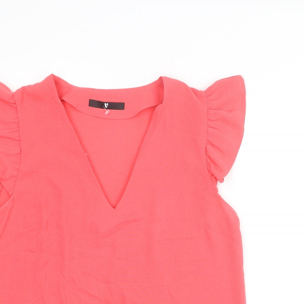 Womens UK Size 14 Very Pink Basic Blouse