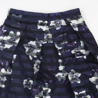 Apricot Womens Blue Geometric Polyester Tulip Skirt Size 12 Zip