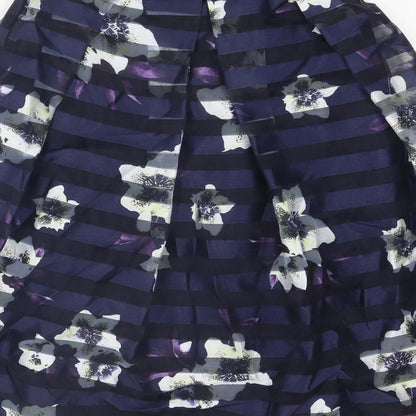 Apricot Womens Blue Geometric Polyester Tulip Skirt Size 12 Zip