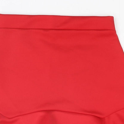 Nasty Gal Womens Red Polyester Skater Skirt Size 6