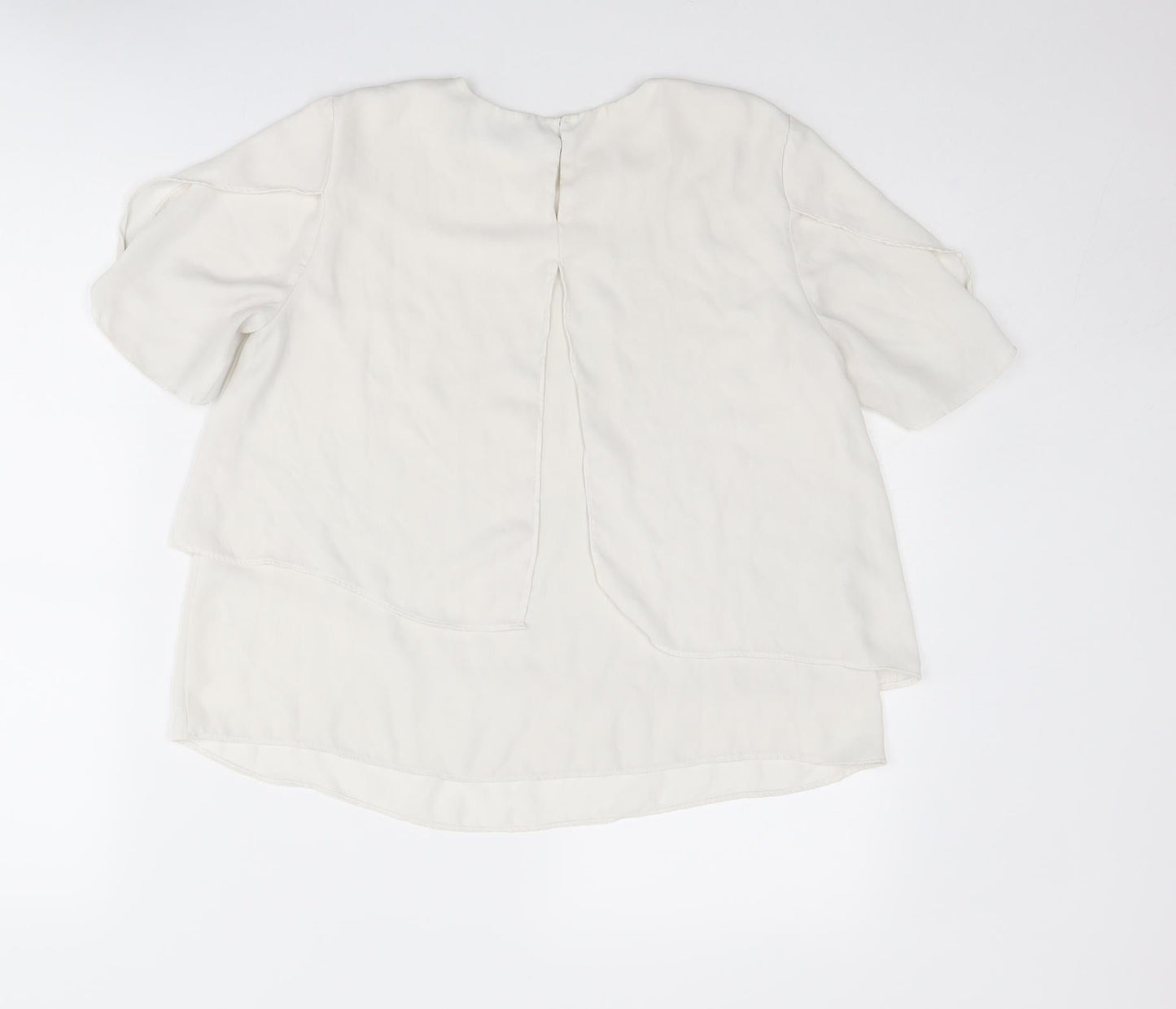 Womens UK Size XS Mango White Basic Blouse