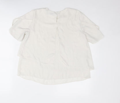 Womens UK Size XS Mango White Basic Blouse