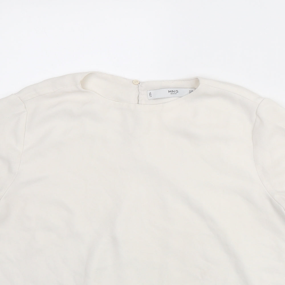 Womens UK Size XS Mango White Basic Blouse