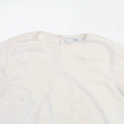 Womens UK Size XS Mango White Basic Blouse