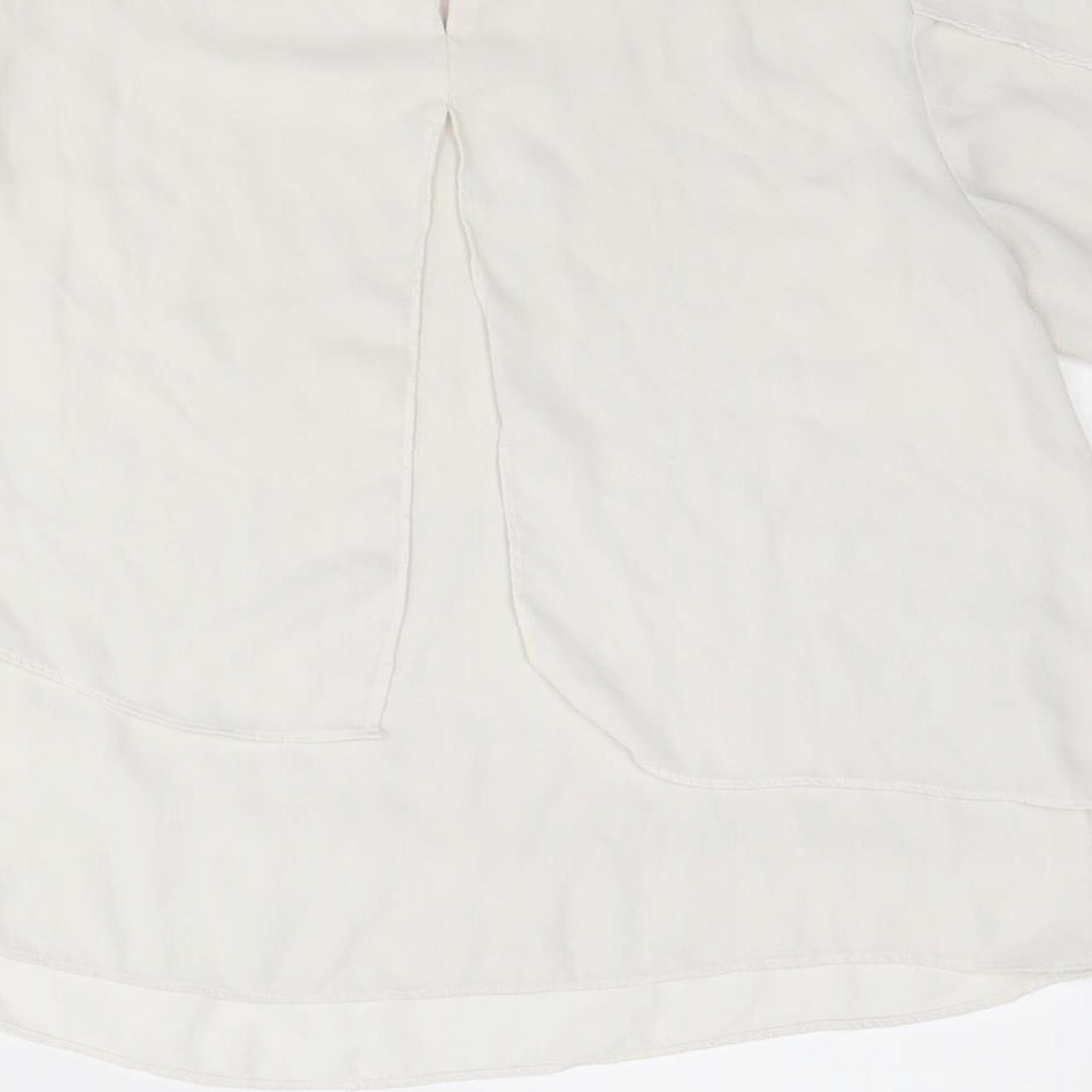 Womens UK Size XS Mango White Basic Blouse