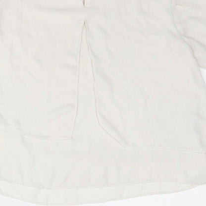 Womens UK Size XS Mango White Basic Blouse