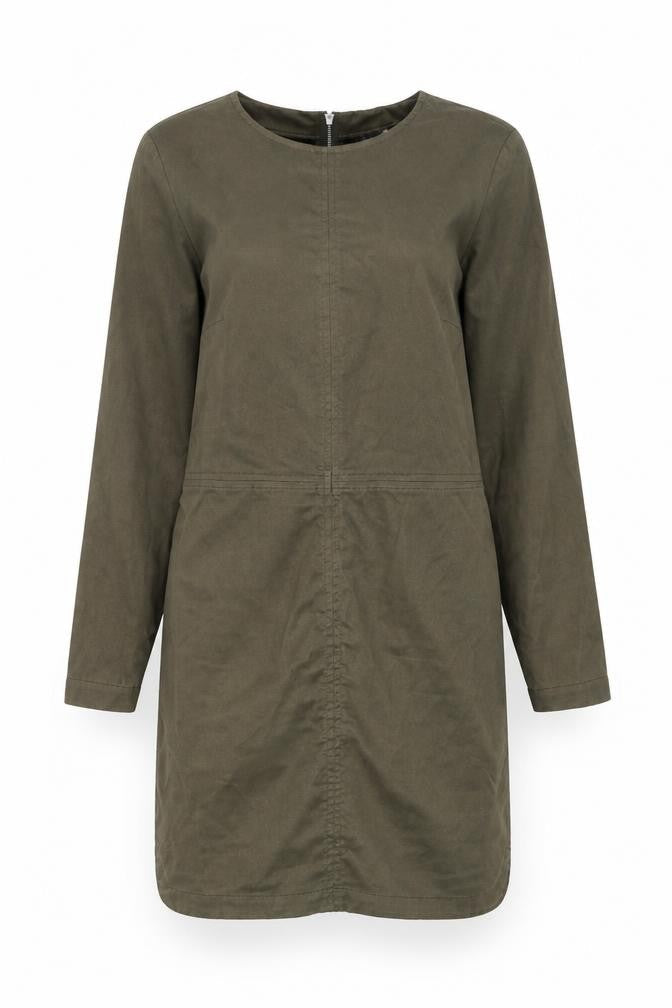 Divided by H&M Womens Brown Polyester Shift Size 12 Round Neck Zip