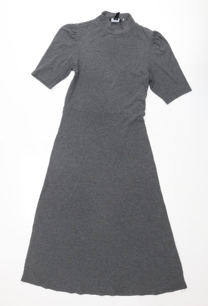New Look Womens Grey Polyester A-Line Size 10 Mock Neck Pullover