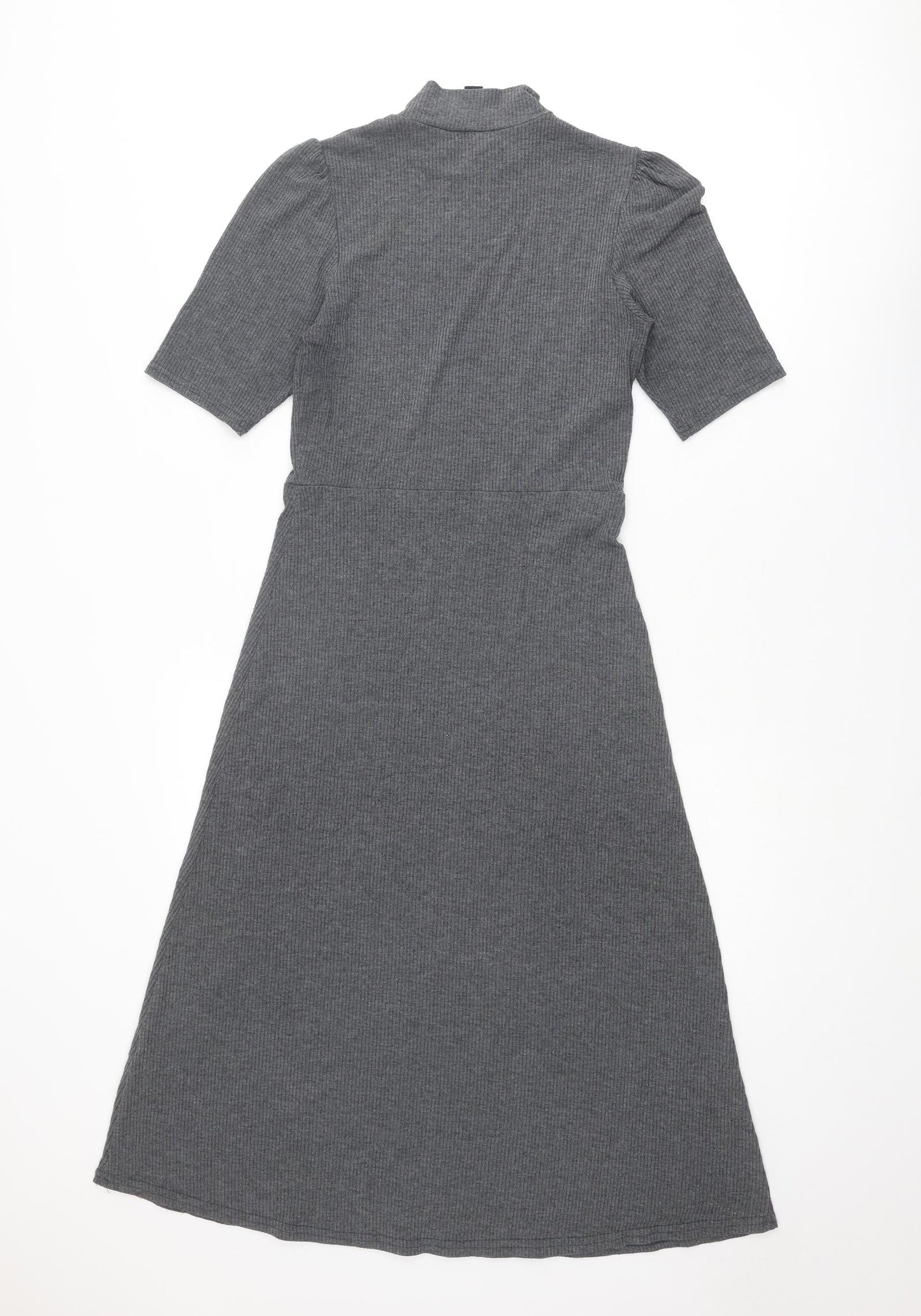 New Look Womens Grey Polyester A-Line Size 10 Mock Neck Pullover