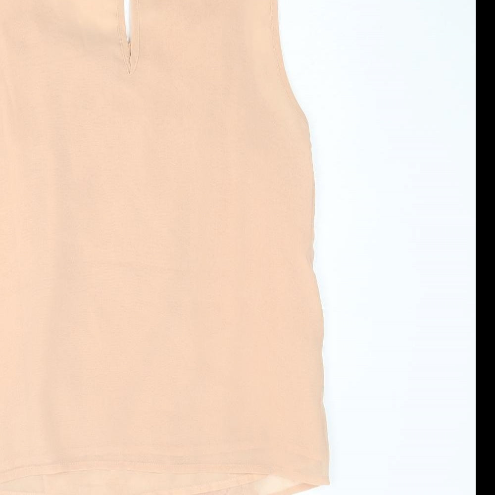 Miss Selfridge Womens Pink Polyester Basic Tank Size 10 Scoop Neck