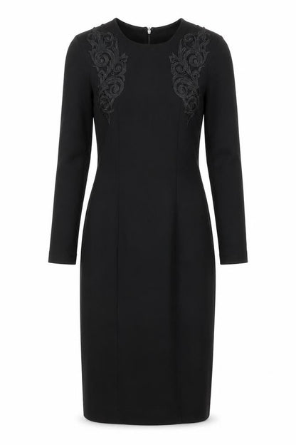 French Connection Womens Black Polyester Shift Size 8 Round Neck Zip