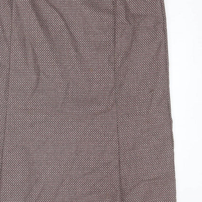 Oasis Womens Brown Geometric Wool A-Line Skirt Size 12 Zip