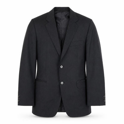 The Raymond Mens Black Striped Polyester Jacket Suit Jacket Size 36 Regular