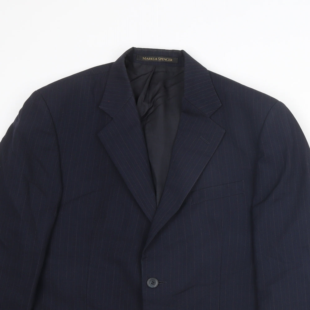 Mens UK Size 40 St Michael Regular Blue Suit Jacket
