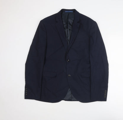 Mens UK Size 40 Topman Regular Blue Suit Jacket