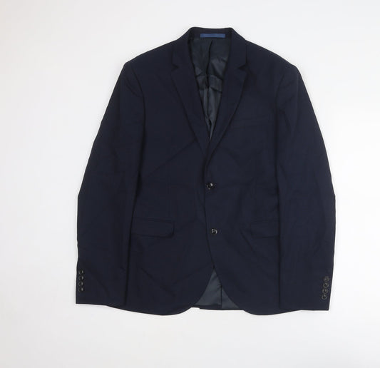 Mens UK Size 40 Topman Regular Blue Suit Jacket