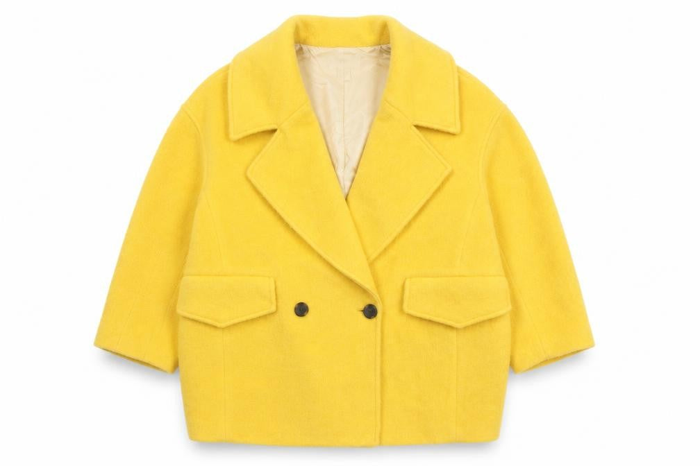 Womens UK Size 8 H&M Yellow Overcoat