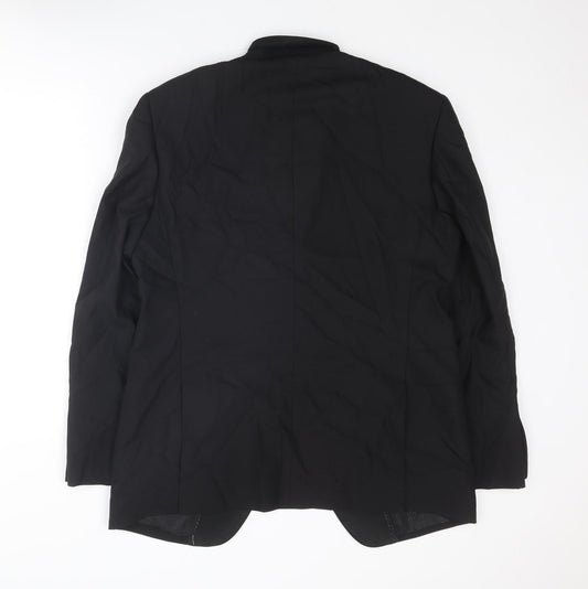 Autograph Mens Black Wool Tuxedo Blazer Size 42 Regular - Five button sleeve