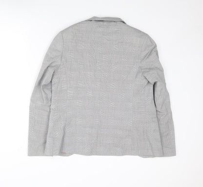 Dorothy Perkins Womens Grey Plaid Polyester Jacket Blazer Size 10