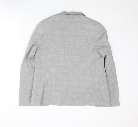 Dorothy Perkins Womens Grey Plaid Polyester Jacket Blazer Size 10