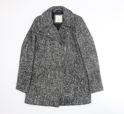 Womens UK Size 6 River Island Grey Overcoat