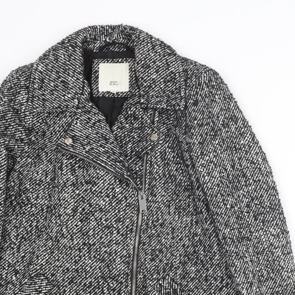 Womens UK Size 6 River Island Grey Overcoat